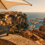 Que faire Monaco : Rocher et Port Hercule au golden hour, vue grand angle