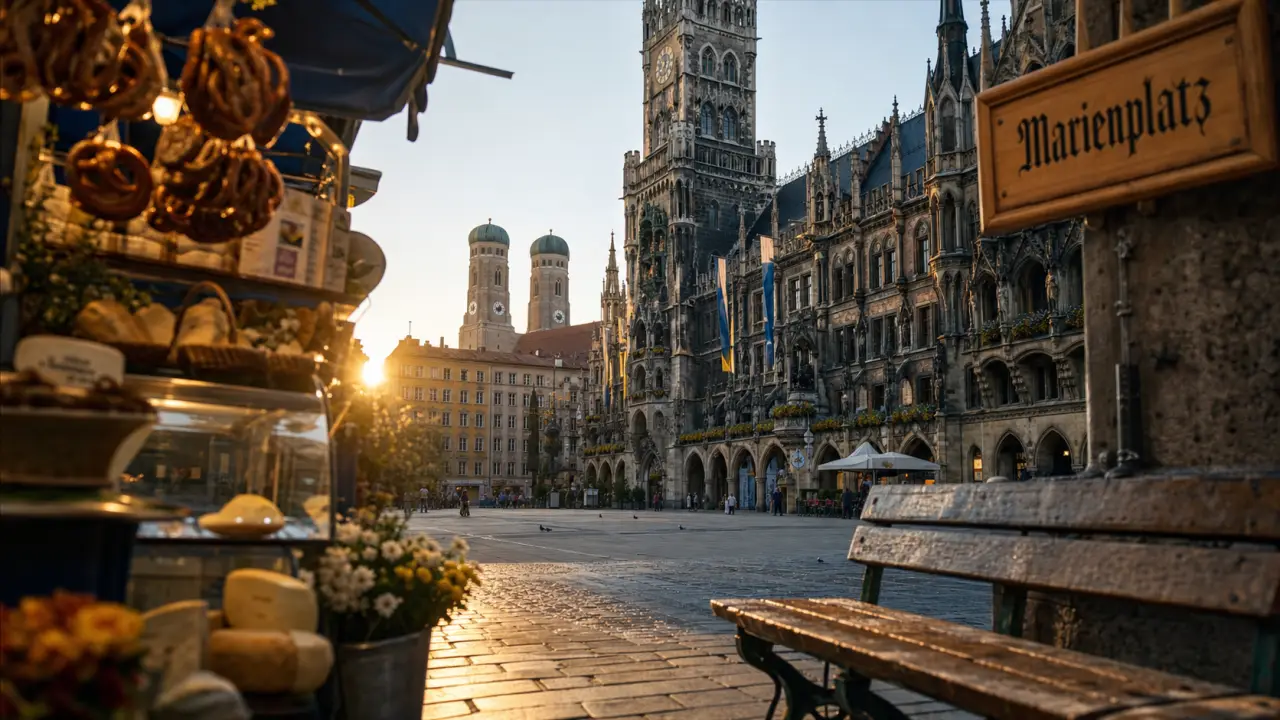Que voir à Munich : Marienplatz et Frauenkirche au golden hour