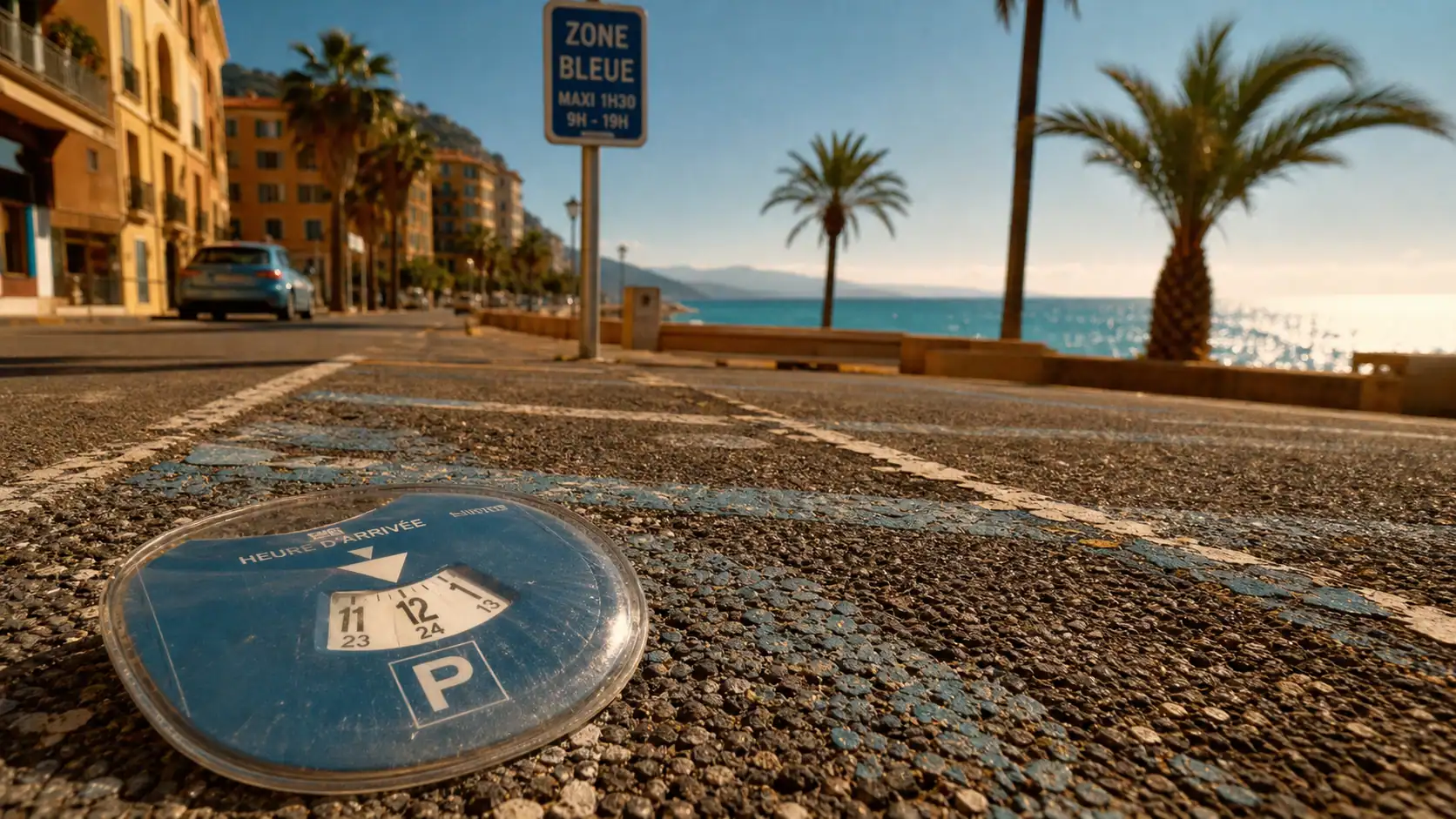 Stationnement menton gratuit en zone bleue au bord de mer