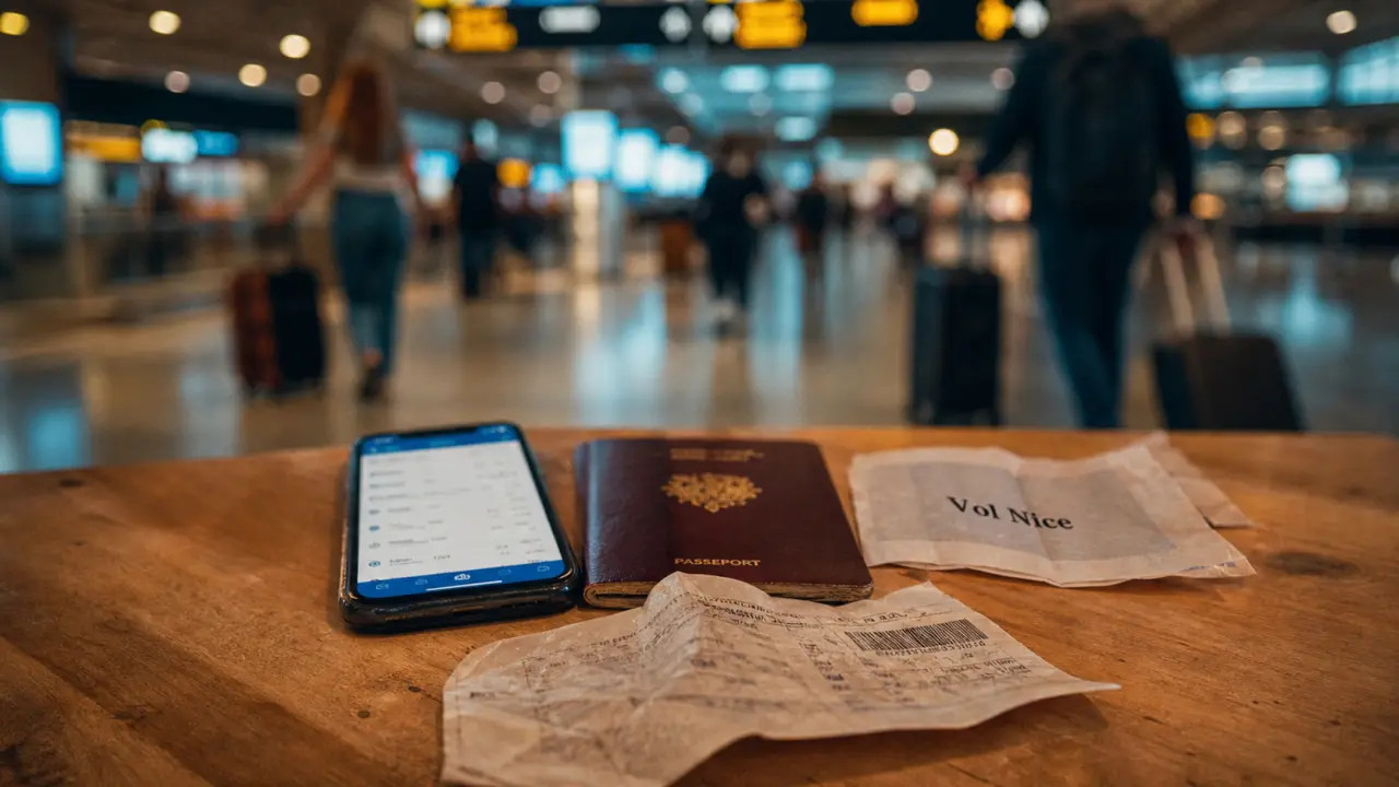 Vol au départ de Nice : carte d’embarquement et passeport au terminal