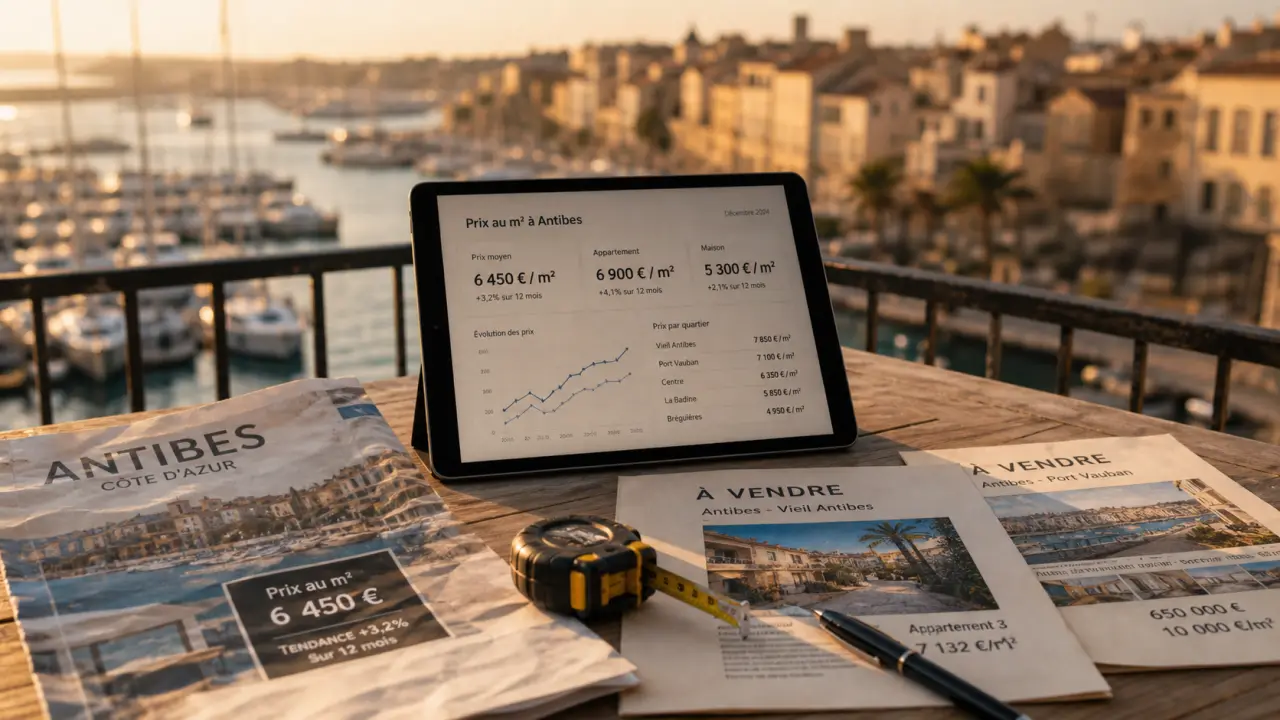 Achat appartement Antibes : prix au m² sur balcon, port flou