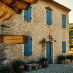 Architecture provencale : mas en pierre calcaire, génoise et enduit à la chaux