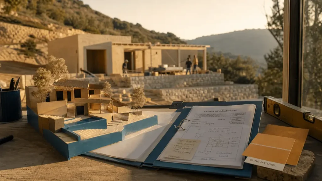 Constructeur maison Côte d’Azur : terrain en pente, permis et budget sans mauvaise surprise
