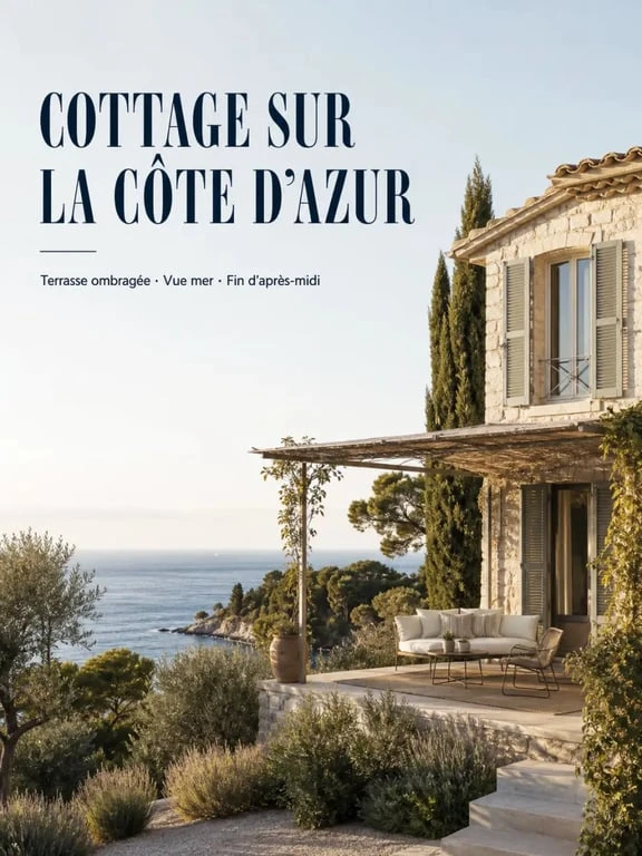 Cottage cote d azur avec terrasse ombragée et vue sur la mer