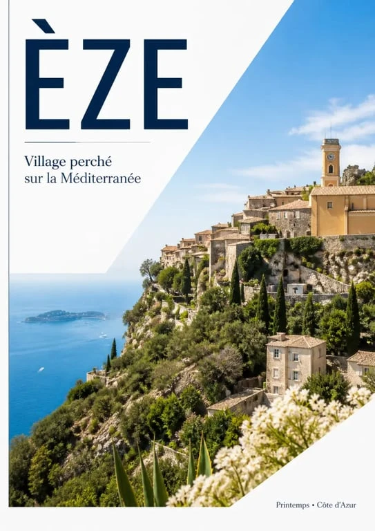 Village perché d'Èze sur la Côte d'Azur au printemps