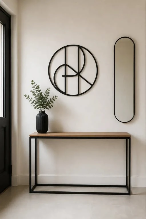 Décoration fer forgé intérieur personnalisée dans une entrée de maison