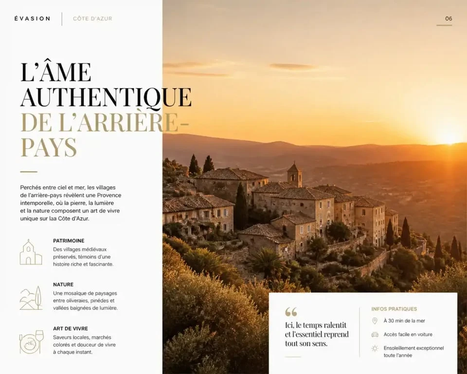 Staycation Côte d'Azur : vue sur un village perché typique pour une escapade locale