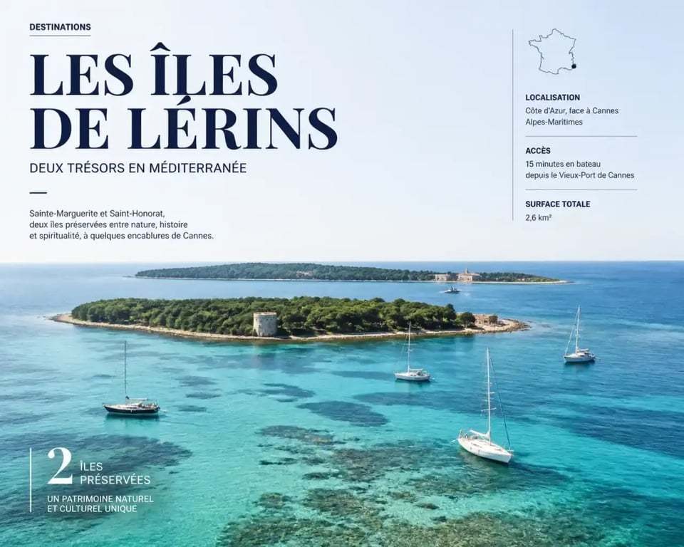 Bateaux au mouillage aux îles de Lérins lors d'une escapade en mer sur la Côte d'Azur