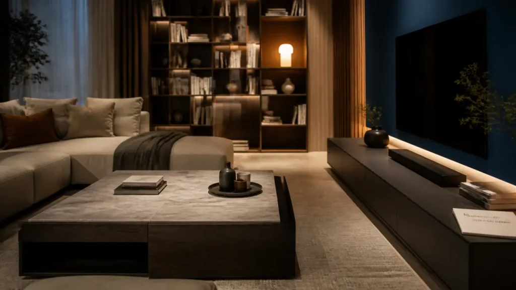Pourquoi un meuble salon design haut de gamme change l’espace, l’usage et la durée