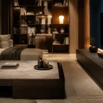Meuble salon design haut de gamme premium : table basse et rangement TV sur mesure