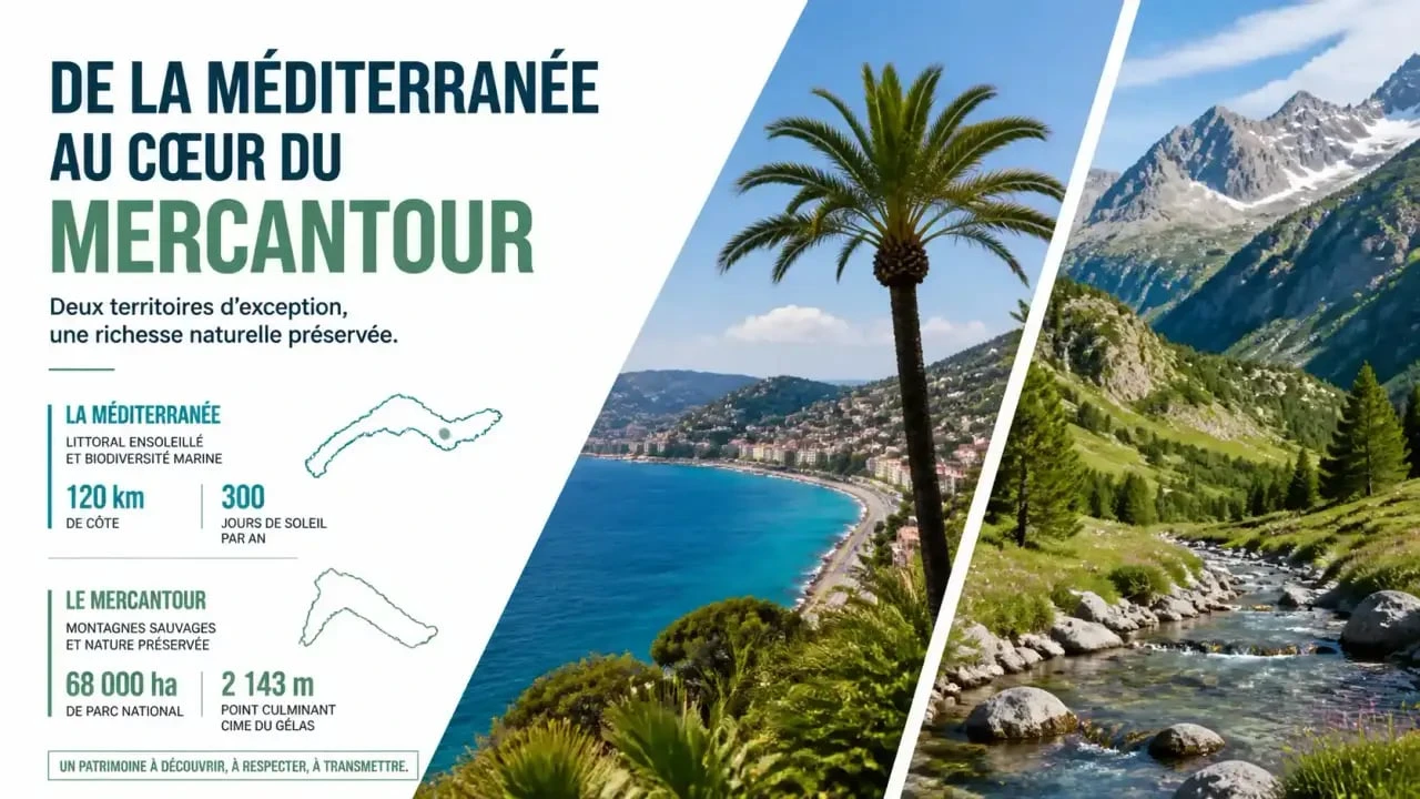 Paysages variés pour une location vacances dans les Alpes-Maritimes entre mer et montagne