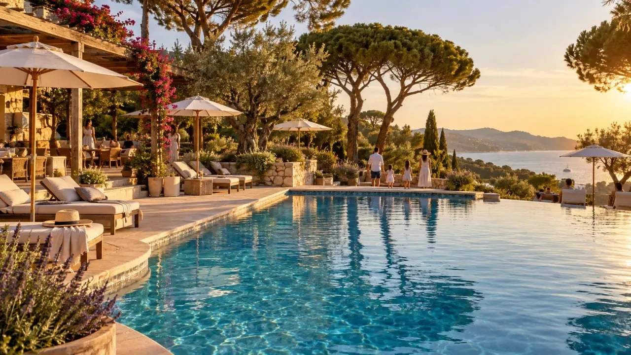 Hôtel-club dans le sud de la France avec piscine et vue sur la Méditerranée