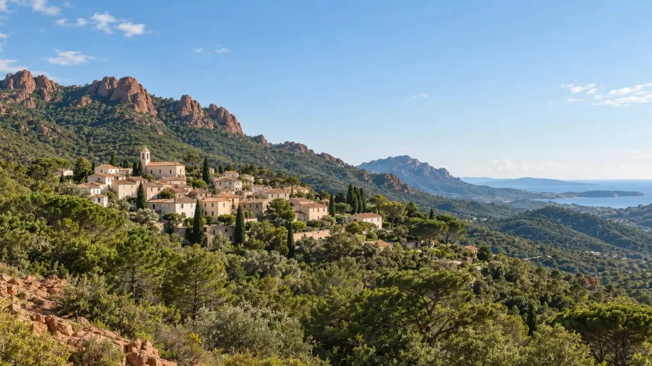 Agence immobilière Les Adrets de l'Estérel dans le cadre naturel du village et du massif de l'Estérel