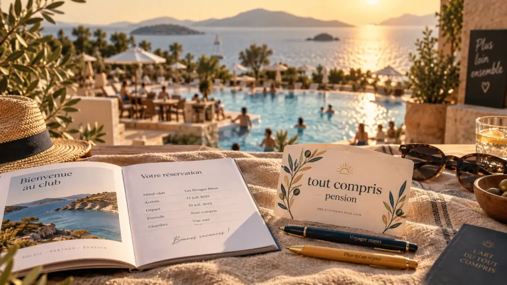 Un hôtel-club dans le sud de la France se choisit sur la mer, les repas et les services