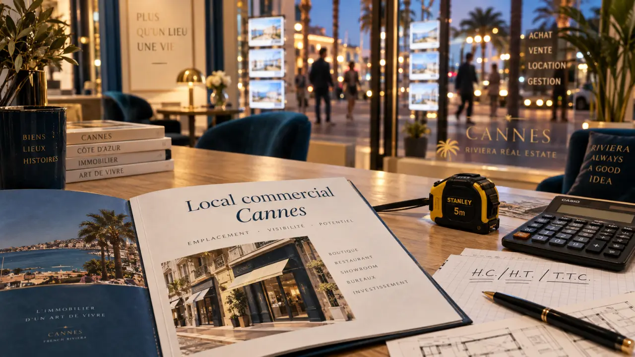 Local commercial Cannes : dossier et calcul des coûts d’entrée au-delà du loyer visible