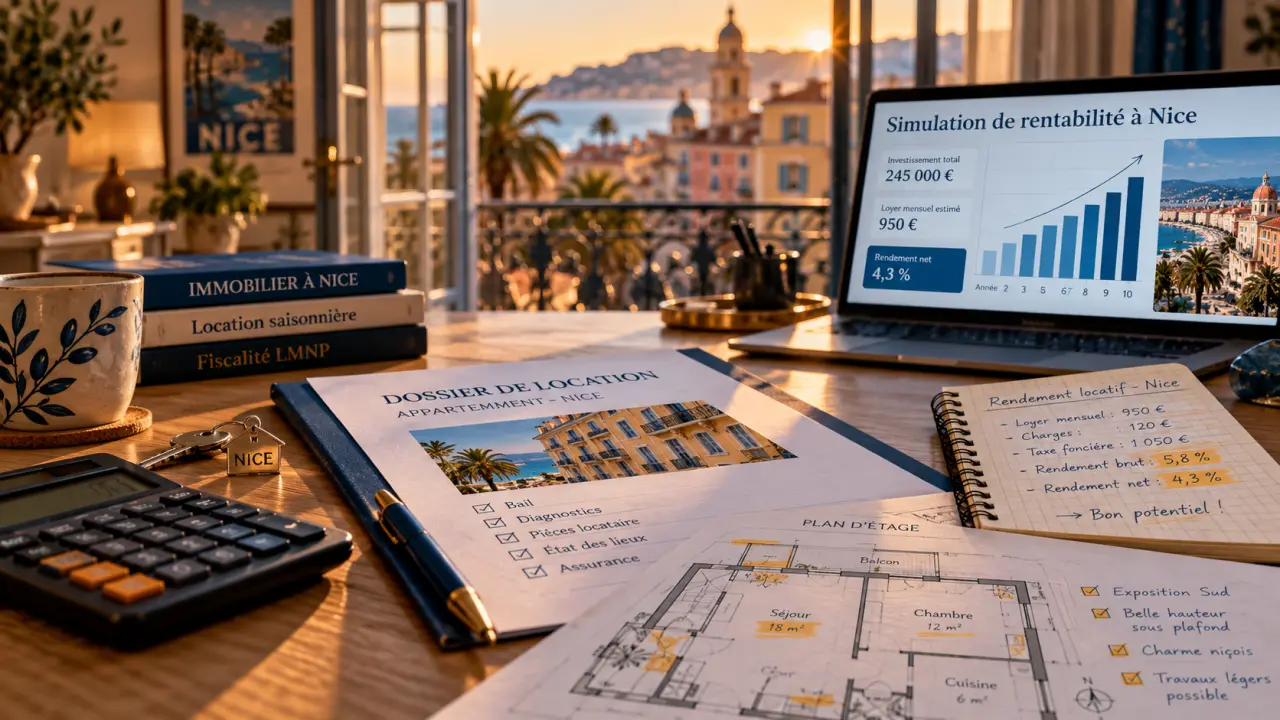 Investissement locatif Nice : calcul rentabilité brute 4,8 %